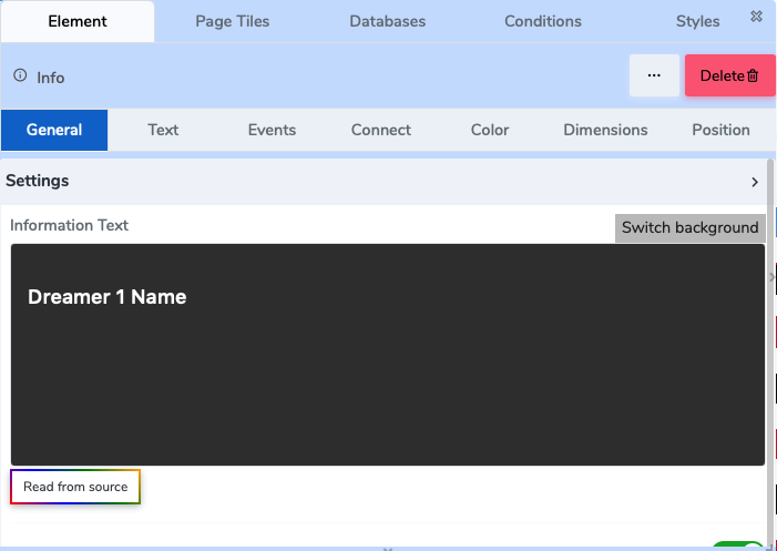 Floating Design Panel - Element Mode