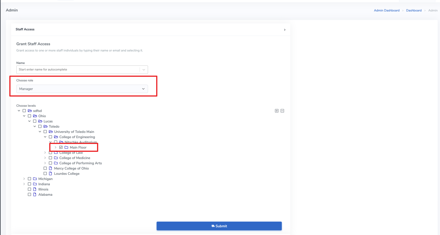 Associate users to levels